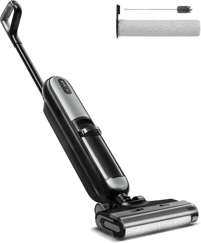 OLIXIS Wet Dry Vacuum Cleaner, Cordless All-in-One Vac Mops, Vacuum Mop with Self-Cleaning System, Dual Water Tank Design, Tangle-Free Brush, Dual-Edge Cleaning, 35-Min Runtime