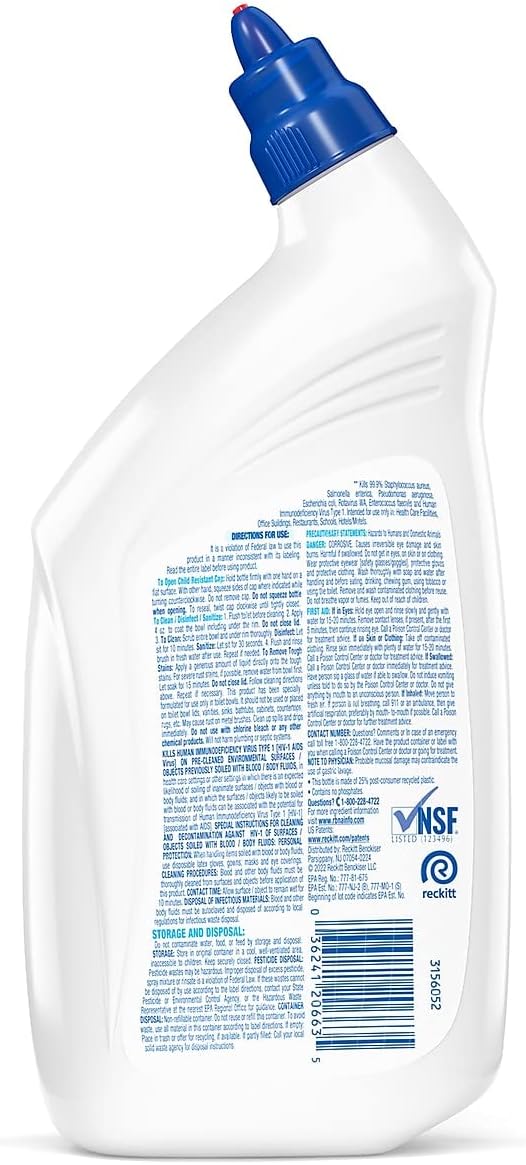 Professional Lysol, RAC74278EA, Power Toilet Bowl Cleaner, 1 Each, Blue,Green