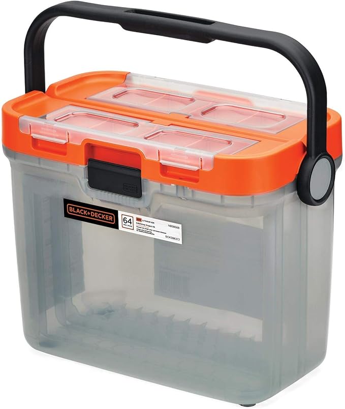 BLACK+DECKER 20V MAX Drill with Home Tool Kit, 64-Piece (BCKSB62C1)