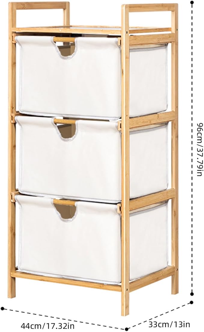 Yosoo 3 Tier Laundry Hamper Organizer with Towel Cabinet Handles, Large Capacity Box Shelf, Compact Design for Bathroom Bedroom Living Room, Ideal Storage Organizer (White)
