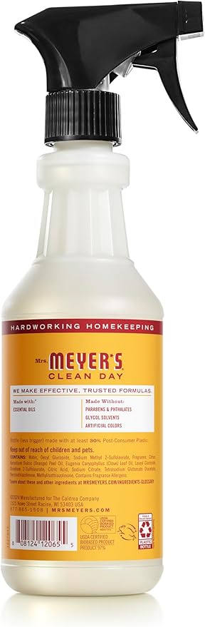 Mrs. MEYER'S CLEAN DAY Multi-Surface Everyday Cleaner,Clementine Scent,16 Fl Oz Bottle,(Pack of 2)