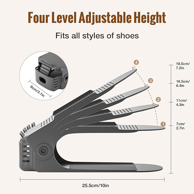 Neprock Shoe Slots Organizer for Closet, Shoe Storage Organizer Shoe Slots Organizer, Shoe Rack Organizer Space Saver Organizador De Zapatos for Closet Organization(36 Pack)(Grey)