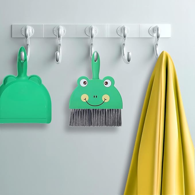 Green Small Dustpan and Brush Set Cute Mini Hand Broom and Dustpan Set Portable Durable Desktop Cleaning Supplies for Tabletop Debris Keyboards