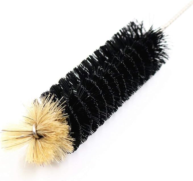 Long Bottle Brush, 17 in Bendable Cleaner Brushes for Cleaning Neck Beer Bottles, Wine, Baby Bottles, Water Bottles, Tumblers, Flask, Bird Feeder, Vase, Pipes and Brewing Supplies Black + White/2Pack