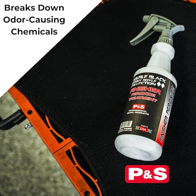 P&S Double Black Interior Cleaning Bundle – Terminator Enzyme Spot & Stain Remover + Finisher Peroxide Treatment, Professional Carpet, Upholstery & Odor Eliminator System (1 Gallon Each)