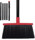 Heavy-Duty Adjustable Angle Broom with 56" Steel Handle - Ideal for Home, Garage, Kitchen, Bathroom, Office, and Outdoor Use - Durable & Efficient Cleaning Tool for Hard Floors (Red)