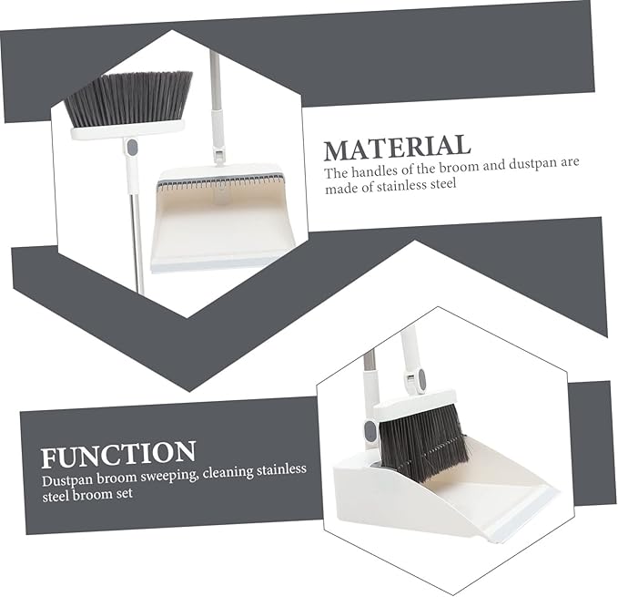 Cabilock 1set Broom and Dustpan Combination Lightweight Easy Storage Essential Home Cleaning Accessory