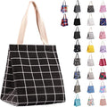 iknoe Insulated Lunch Bag for Women & Adults, 9L Foldable Wide-Open Cooler Bag with Pockets, Leakproof & Portable, for Picnic, Office, Beach(Black square)