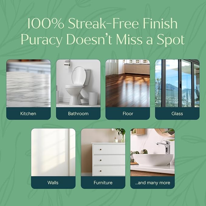 Puracy Multi-Surface Cleaner Concentrate - Plant-Powered All Purpose Cleaner - Surface Cleaner Solution As Seen on TikTok (Green Tea + Lime, 16 fl oz, 1 Pack)
