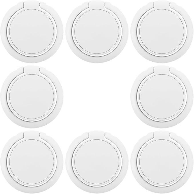8pcs Wall Mounted Sunglass Holder - 180° Folding Eyewear Storage Organizer - Adhesive Glasses Holder for Home Office Car Driver Workshop White