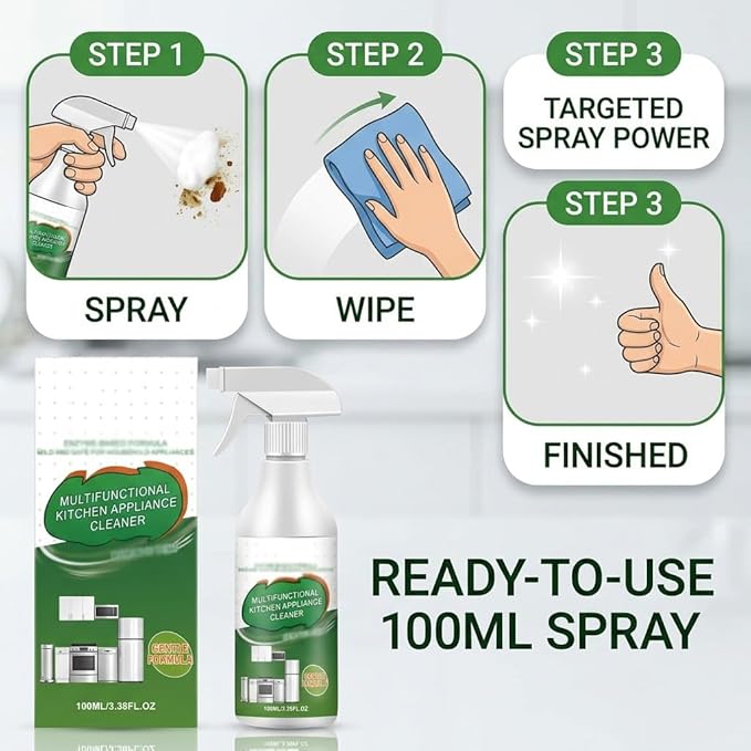 Multi-Purpose Enzyme Foam Cleaner, Kitchen Cleaner Stain Remover Spray, Multipurpose Kitchen Appliance Cleaner for Appliance/Hold/Oven/Stove/Sink Range Hood (1pcs)