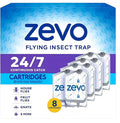 Zevo Flying Insect Trap Refill Cartridges – 8-Pack – Replacement Refills for Zevo Plug-in Fly Trap – Traps Flies, Fruit Flies & Gnats