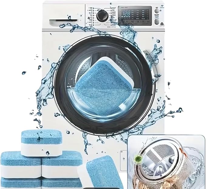 QYQOST Washing Machine Cleaner Tablets, Deep Cleaning Descaler for Front Loader and Top Load Washer, 1 Year Supply