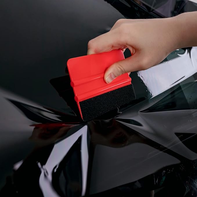 FOSHIO Micro Fiber Felt for Squeegee Edge Wrapping 2 Meters Length - Black Felt to Cover The Edges of Hard Card Squeegees