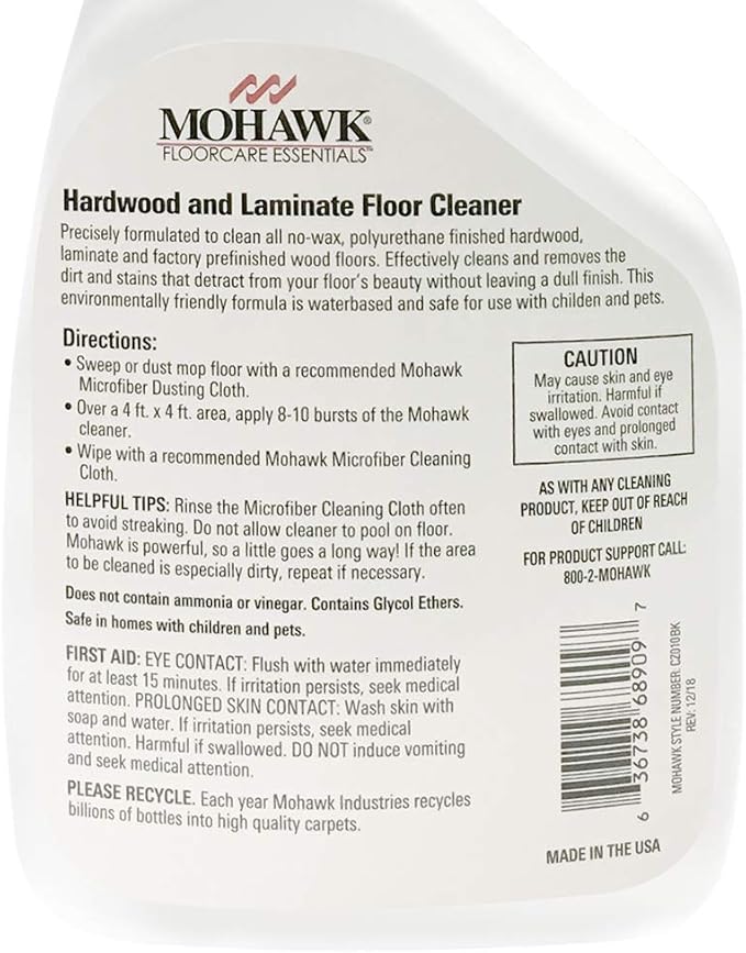 Mohawk FloorCare Essentials Hardwood & Laminate Floor Cleaner - 32 Ounce Spray Bottle