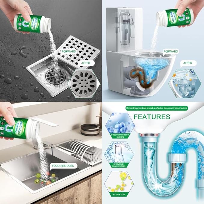 4pcs Pipe Dredge, Bubble Bombs Drain Cleaner, Powerful Sink and Drain Cleaner, Portable Powder Cleaning Tool, Super Clog Remover, Powder Agent for Kitchen Toilet Pipe Dredging