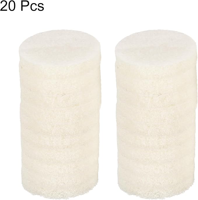 HARFINGTON 20pcs Scrubber Scouring Pads 450 Grits 2 Inch Drill Power Brush Hoop and Loop Surface Conditioning Disc Drill Scuffing Disc Scrub Pads for Home Kitchen Cleaning, White