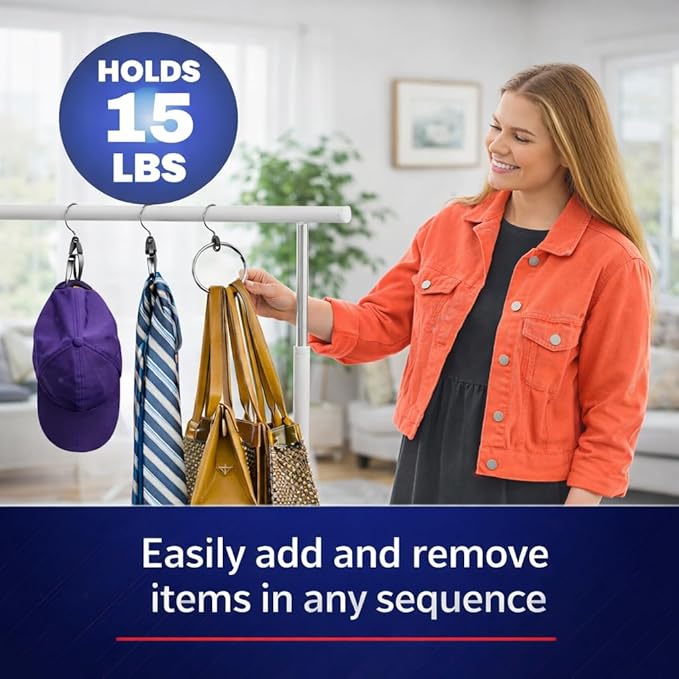 Rolly Hanger® Closet Space Saver – Premium Rotating Aluminum Organizer for Belts, Ties, Hats & Handbags – Heavy Duty 360° Swivel – Declutter & Maximize Storage (3 Pack)