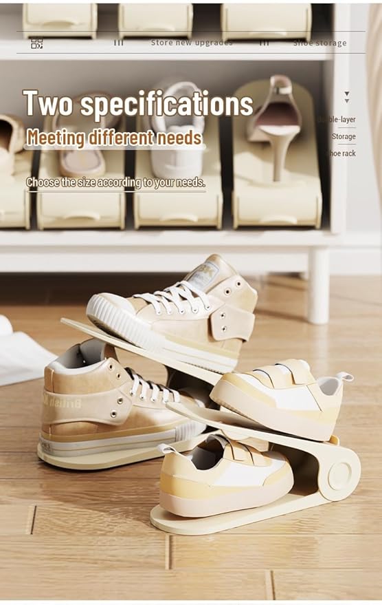 Shoe Slot Organizer, 4-Speed Adjustable Shoe Organizer Slots, Space-Saving Storage Rack for Slippers or Shoes (White/Yellow/Gray) (8Pack/12Pack/20Pack) (Yellow, 8 Pack)