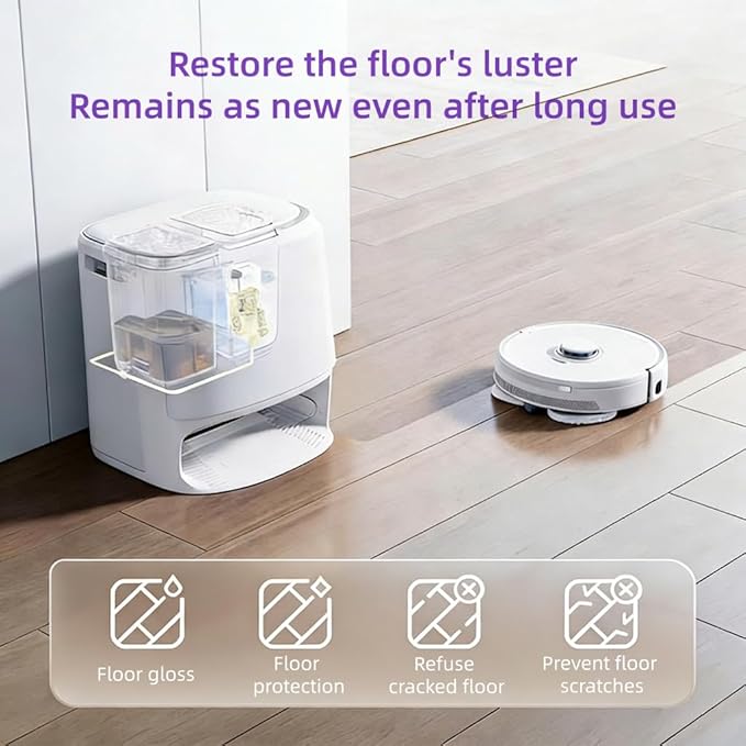 Robot Vacuum and Mop Floor Detergent Compatible For Narwal Freo Z Ultra/Freo Z10,580ml Lemon and Basil Scent Floor Cleaner.(2 Bottle)