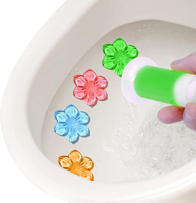 Simple Life Toilet Gel Stamp – Fresh Flower Scent, Anti-Limescale Toilet Cleaner Gel, Deodorizing & Long-Lasting Freshness, 32 Stamps Variety Pack