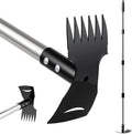Weed Puller Tool with Long Handle(58IN), 2-in-1 Gardening Hand Tools Weeds Remover, Weeder Rake & Garden Hoe Combo, Manual Weeding Puller Tool for Garden Yard Patio Lawn