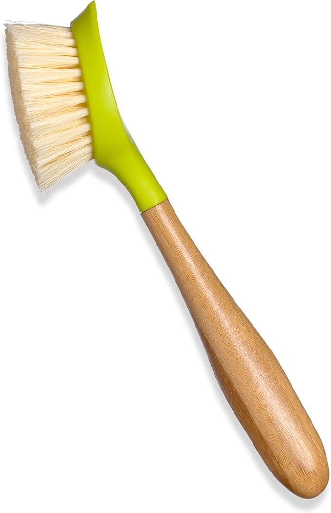 Full Circle Be Good - Bamboo Handle Dish Brush – Sustainable Kitchen Cleaning with Tough Bristles - Natural Dish Scrubber, Nonstick & Cast Iron Cleaner - Long Handle Brush for Dishes, Pots, and Pans