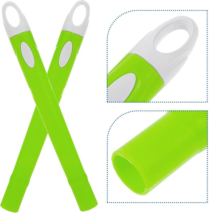 2pcs Mop Handle Replacement with End Caps, Stainless Steel Broom and Dustpan Pole Grip, Sturdy Household Cleaning Tool Accessories for Floor Sweeping and Mop Use