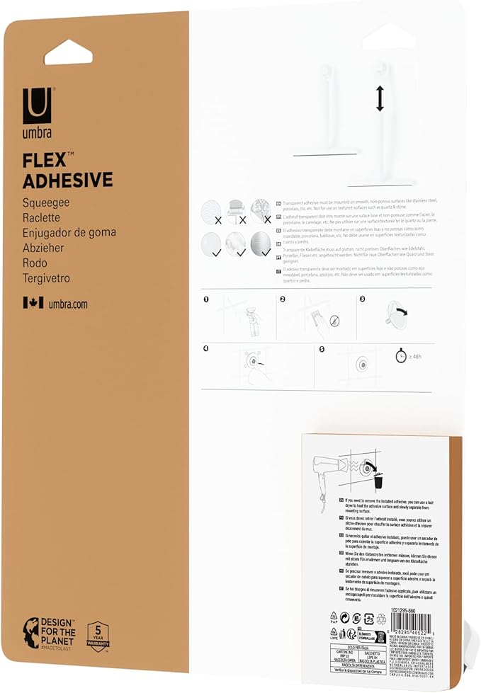 Umbra Flex Adhesive Squeegee, White