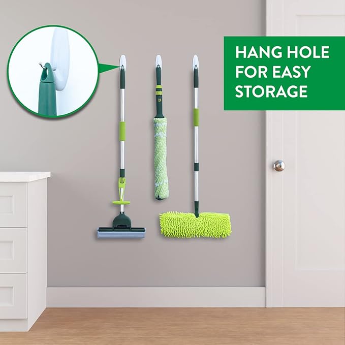 Pine-Sol Telescopic Microfiber Dry/Wet Mop – Dust Mopping for Cleaning Hardwood Floors, Tile, Laminate | Swivel Sweeper with Washable Pad and Extendable Metal Handle