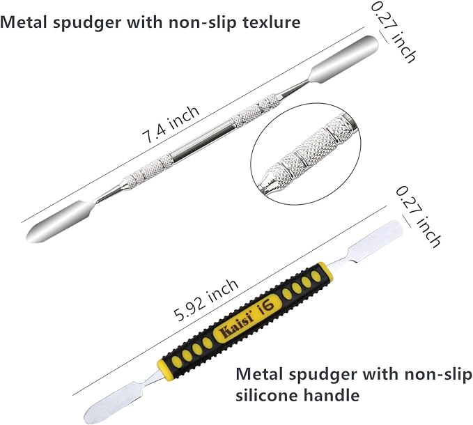 Kaisi Professional Electronics Opening Pry Tool Repair Kit with Metal Spudger Non-Abrasive Nylon Spudgers and Anti-Static Tweezers for Cellphone iPhone Laptops Tablets and More, 20 Piece