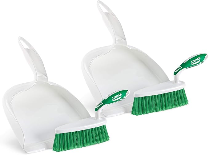Libman Dust Pan and Brush Set | Portable Cleaning Brush | Mini Broom and Dustpan | Handheld | 2-Pack