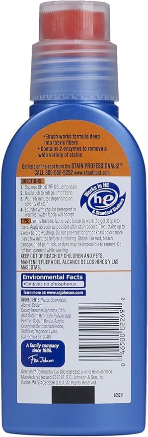 Shout Ultra-Concentrated Gel Brush Stain Lifter - 8.7 oz - 2 pk