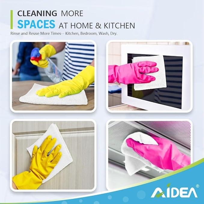AIDEA Microfiber Cleaning Cloth White 100PK, Soft Microfiber Towels for Cars, Absorbent Cleaning Rags, Lint-Free Streak-Free Wash Cloths for House, Kitchen, Window, 11.5"×11.5"