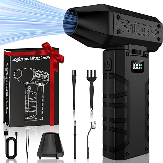 Compressed Air Duster 130000RPM Electric Duster with LED Light, 100 Gear Adjustable Rechargeable Cordless Air Blower Cleaning Tool for Keyboard