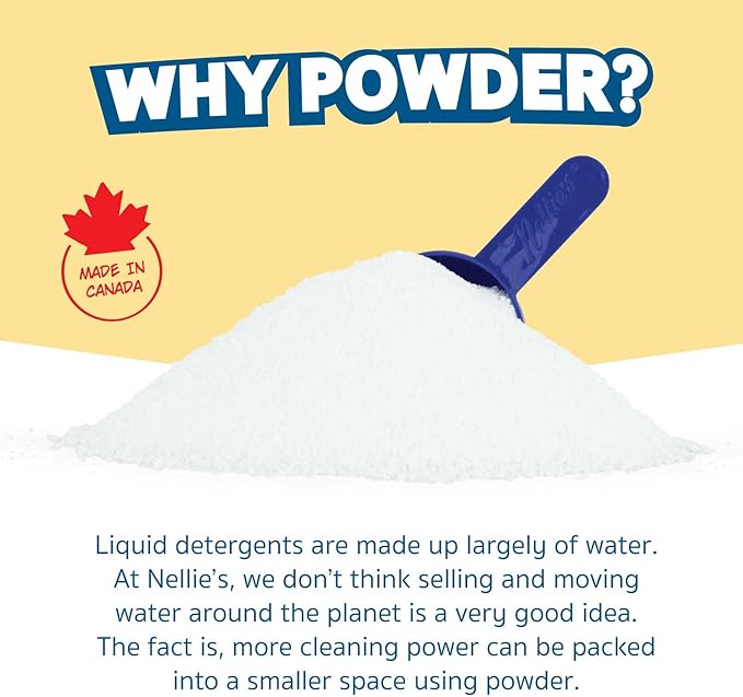 Nellie's Dishwasher Powder – 500 Scoop Bulk Bucket – Plant-Based Formula – Phosphate-Free, Septic-Safe, Tough on Food Residue – Sparkling, Streak-Free Clean – Made in Canada