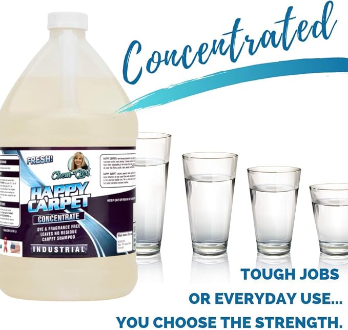 Chem-Girl Deep-Clean Carpet Shampoo Concentrate | Brightens + Freshens + Removes Stains & Odors | For Carpet Shampooers, Pet Stain Removers, Steamers & Extraction Machines - 1 Gallon