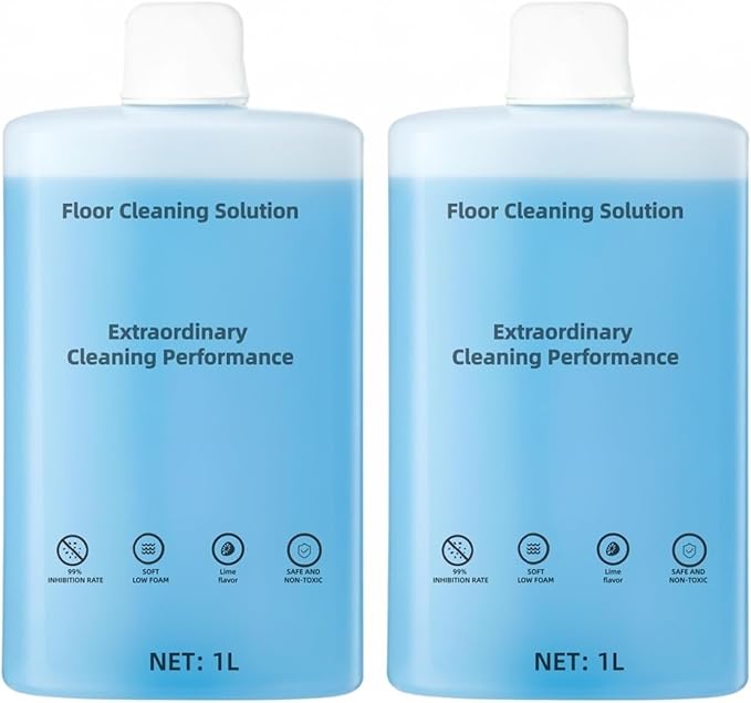 Floor Cleaning Solution Compatible With Roborock Robot Vacuum And Mop Cleaner， Deep Cleans For Multiple Hard Floors, for Robot & Wet Dry Vacuums Mopping Floor Cleaners Solution , 33.8 Fl. OZ(2 Bottle)