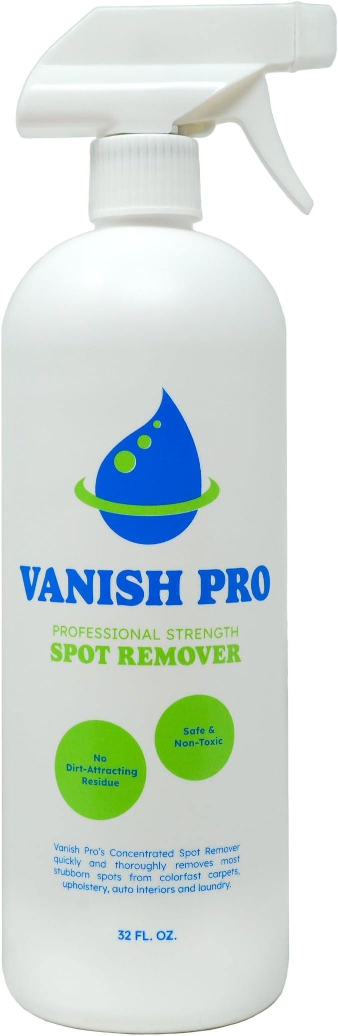 Vanish Pro Pet Stain & Odor Remover – Professional Strength Carpet & Upholstery Cleaner – Removes Dog & Cat Urine, Food, Coffee & Wine Stains – Safe for Pets & Kids – 32 oz (Made in USA)