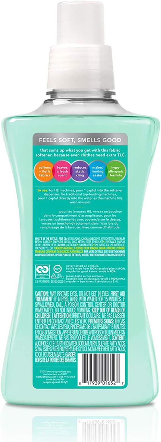 Method Fabric Softener; Beach Sage; 53.5 Ounces; 45 Loads; 1 pack; Packaging May Vary