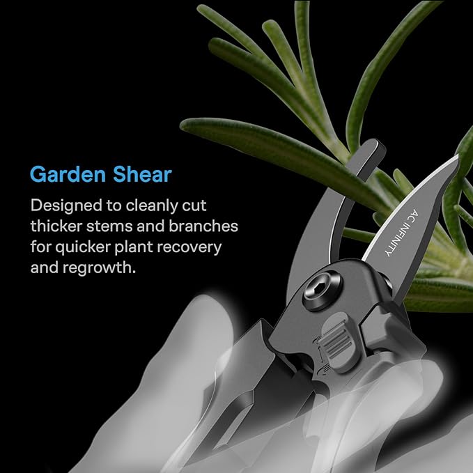 AC Infinity 8” Professional Bypass Pruning Shear, Medium-Carbon KS5 Steel Blades with Nonstick Teflon Coating, Tree Trimmer Secateurs for Gardening, Hydroponics, Grow Tents