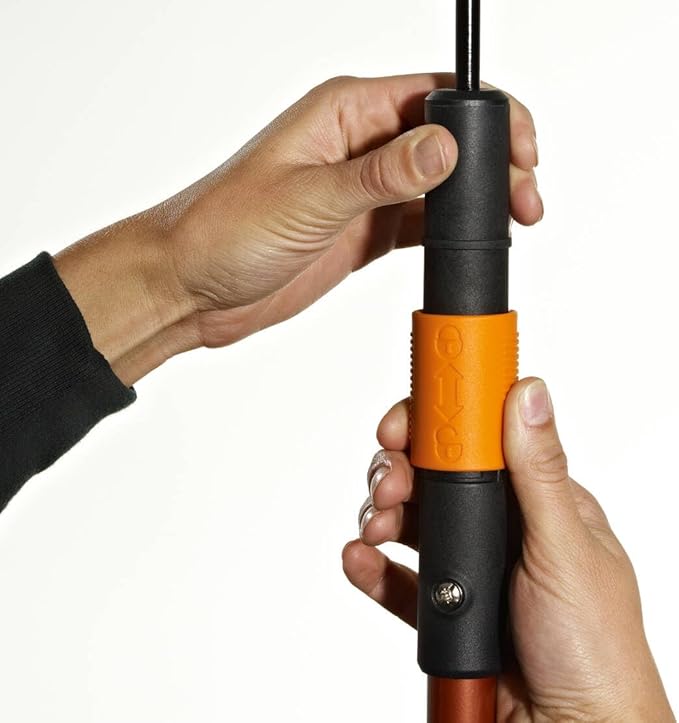 Original Fiskars Universal Adapter for the Use of All Garden Tool Heads to Combine a QuikFit Handle with Tool Heads from Other Manufacturers, Length: 17 cm, Plastic, Black/Orange, QuikFit, 1000617