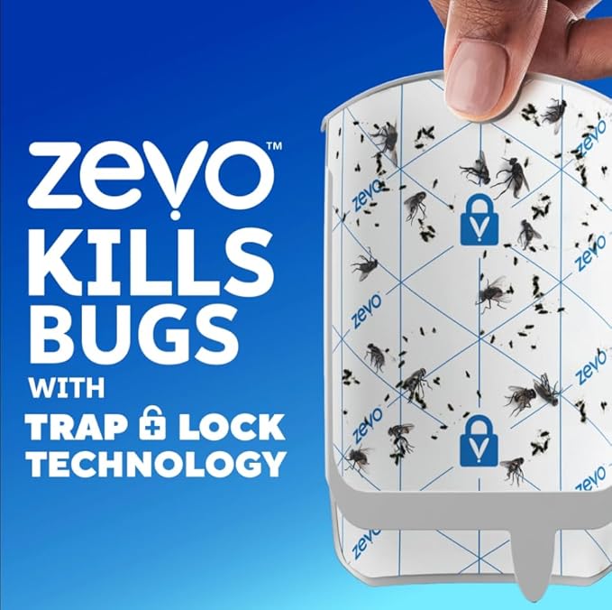 Zevo 8 Refill Cartridges – High-Capacity Pack for Zevo Plug-in Flying Insect Trap – 24/7 Indoor Protection