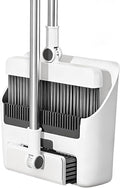 Room Essentials Foldable Broom with Dustpan Combo Set, Floor Brush, Home and Office Cleaning (White, M)