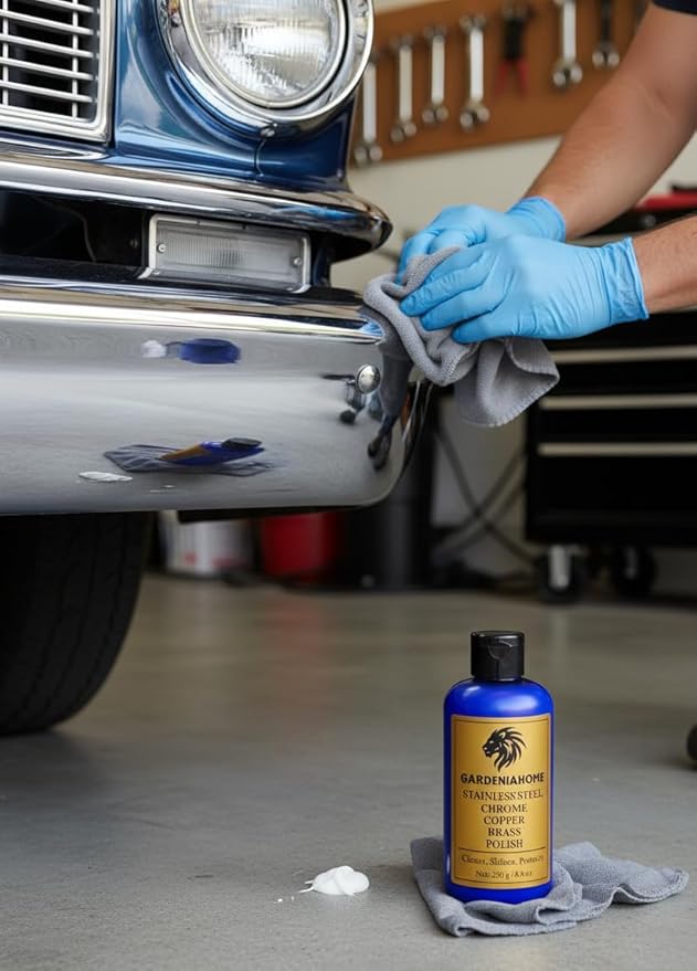 Metal Polish Paste – Stainless Steel Copper Brass Bronze Chrome Cleaner – Metal Cleaner – Tarnish Remover – Restores Shine – For Pots Pans Sink Cookware Household Metal Use – 8.8 oz 250 g