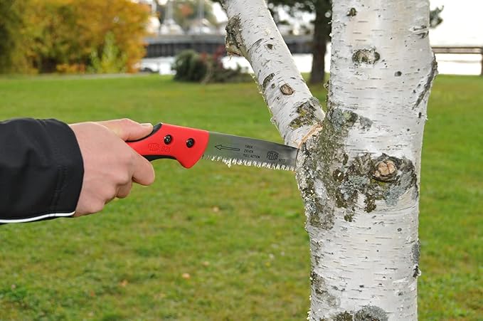 FELCO 621 Pruning Saw – Straight Pull-Stroke Saw for Tree Trimming & Forestry | Tree Branch Cutter | Handsaw with Tapered Hardened Steel 9.5" Blade, Non-Slip Handle, Carrying Sheath, Swiss Precision