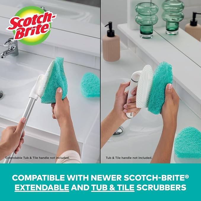 Scotch-Brite Non-Scratch Tub & Tile Scrubber Refill Pads,6 Count (Pack of 2)