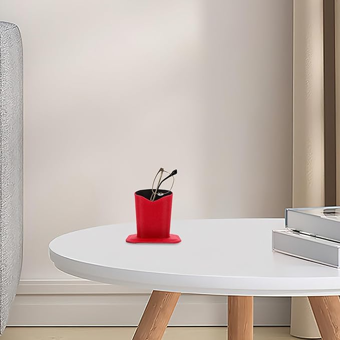 BESPORTBLE Red Oxford Cloth Eyeglasses Holder Stand for Desk and Nightstand Stable Upright Support Glasses Organizer for Home and Office Protective Display for Sunglasses and Eyewear