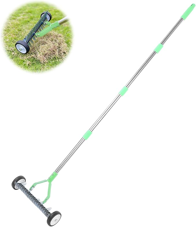 Qivine Manual Lawn Edger, 51.2 Inch Edger Lawn Tool Cordless with Adjustable Stainless Steel Handle, Manual Edger Lawn Tool for Sidewalk,Garden, Driveways and Landscaping (Manual Lawn Edger)