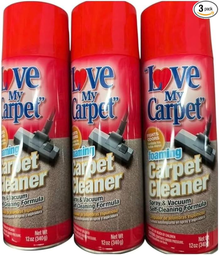 Love My Carpet Foaming Carpet Cleaner, Spray & Vacuum Self-Cleaning Formula, 12 oz